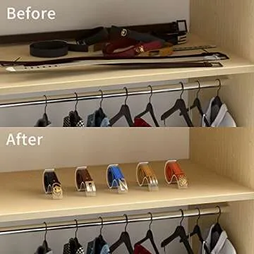 FEMELI 6 Pack Acrylic Belt Display Stands for Home Organization