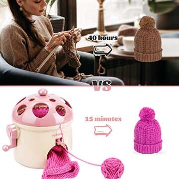 Knitting Machine,Knitting Machine 32 Needles,Knitting Loom Kits for Adults & Kids, DIY Weaving Crochet Machine for Sock & Hat & Scarf (32Needles)