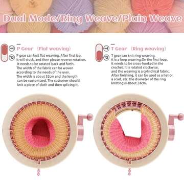 Knitting Machine,Knitting Machine 32 Needles,Knitting Loom Kits for Adults & Kids, DIY Weaving Crochet Machine for Sock & Hat & Scarf (32Needles)