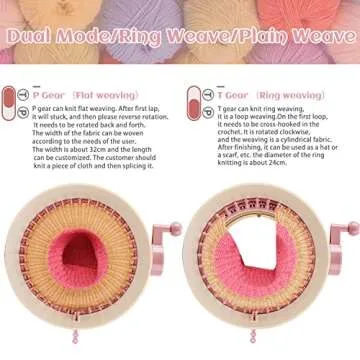 Knitting Machine,Knitting Machine 32 Needles,Knitting Loom Kits for Adults & Kids, DIY Weaving Crochet Machine for Sock & Hat & Scarf (32Needles)
