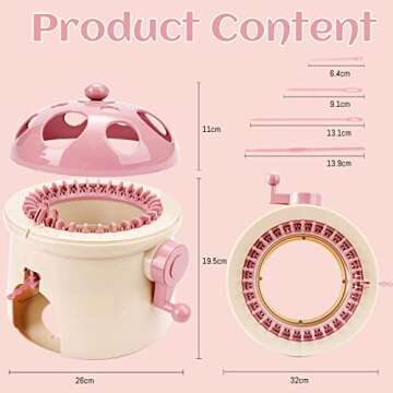 Knitting Machine,Knitting Machine 32 Needles,Knitting Loom Kits for Adults & Kids, DIY Weaving Crochet Machine for Sock & Hat & Scarf (32Needles)