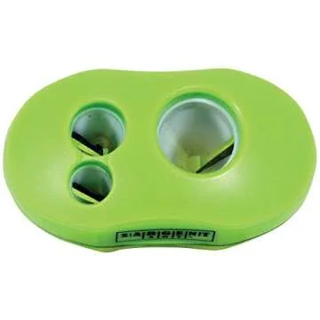 Sargent Art 3 Manual Hole Pencil Sharpeners - 3 Holes With Lid - Portable Colored Pencil Sharpener - Jumbo - Green - Easy Grip Oval Shape