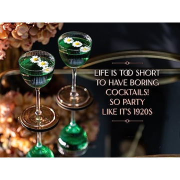 Vintage Art Deco Nick and Nora Coupe Glasses Set of 4