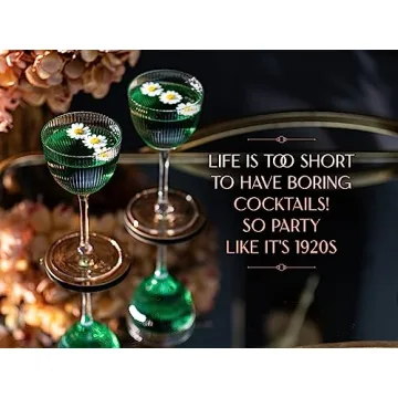 Vintage Art Deco Nick and Nora Coupe Glasses Set of 4