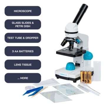 Omano Juniorscope Microscope for Kids – Microscope Kit for Kids 8+ for Science Microscope Experime...