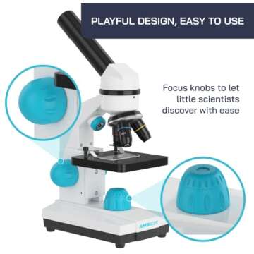 Omano Juniorscope Microscope for Kids – Microscope Kit for Kids 8+ for Science Microscope Experiments – Kids Microscope Kit That Encourage STEM Exploration – Beginner Microscope for Kids 8+