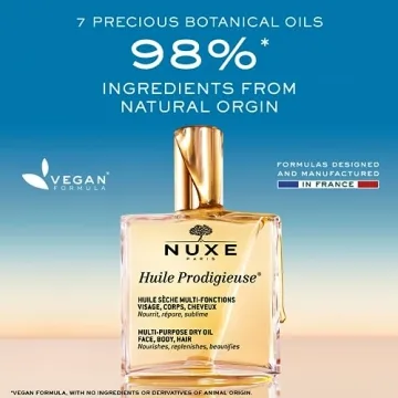 Nuxe Huile Prodigieuse Multi-Purpose Dry Oil - Radiant Glow and Lightweight Hydration for Face, Body & Hair. Nourishes, Repairs and Enhances