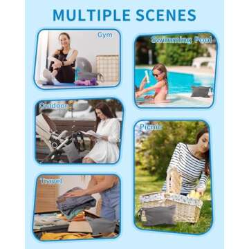 babygoal Wet Dry Bags for Baby Cloth Diapers, Washable Travel Bags, Beach, Pool, Gym Bag for Swimsuits & Wet Clothes with Two Zippered Pockets 2 Pack Small Size 2LNS01