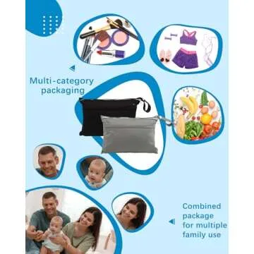 babygoal Wet Dry Bags for Baby Cloth Diapers, Washable Travel Bags, Beach, Pool, Gym Bag for Swimsuits & Wet Clothes with Two Zippered Pockets 2 Pack Small Size 2LNS01