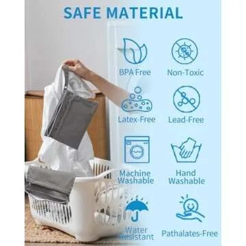 babygoal Wet Dry Bags for Baby Cloth Diapers, Washable Travel Bags, Beach, Pool, Gym Bag for Swimsuits & Wet Clothes with Two Zippered Pockets 2 Pack Small Size 2LNS01