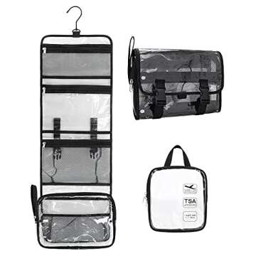 Clear Toiletry Bags for Traveling, Hanging Toiletry Bag for Women and Men with TSA Approved 3-1-1 Sm...