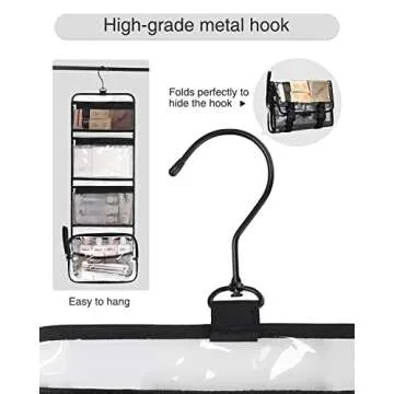 Clear Toiletry Bag for Travel - Hanging Organizer Pouch