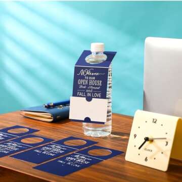 Eersida 50 Pieces Open House Water Bottle Hang Tags - Ideal for Real Estate Agents