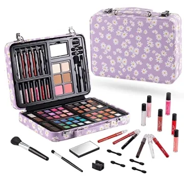 Hot Sugar Makeup Kit for Teens - 48 Eye Shadows & 6 Lip Glosses - Purple Daisy