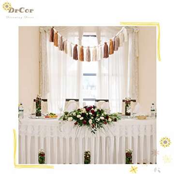 DrCor Boho Yarn Tassel Garland Terracotta Rainbow Bunting Banner Wall Hanging Nursery Decor for Classroom Party Kids Bedroom Dorm Office Birthday Baby Shower Decor