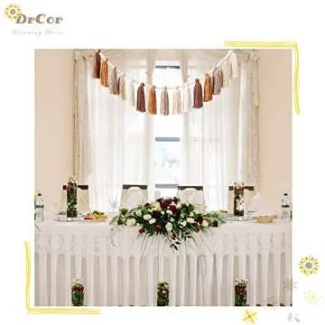 DrCor Boho Yarn Tassel Garland Terracotta Rainbow Bunting Banner Wall Hanging Nursery Decor for Classroom Party Kids Bedroom Dorm Office Birthday Baby Shower Decor