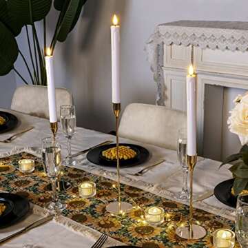 5plots Flameless Taper Candles with Remote Control