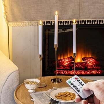 5plots Flameless Taper Candles with Remote Control
