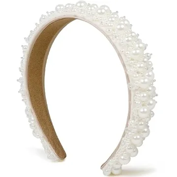 WOVOWOVO Women's Pearl Bridal Headband - Elegant Hair Hoop for Wedding