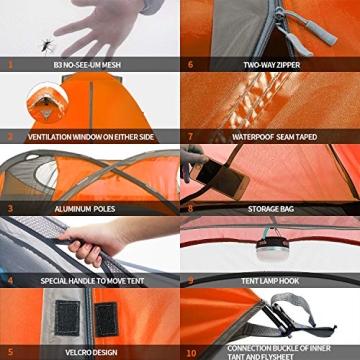 Lightweight Backpacking Tent for 2-4 People