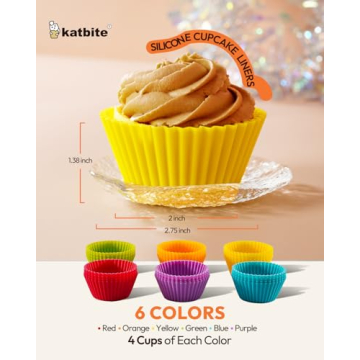 katbite Silicone Baking Cups - Reusable Non-Stick 24 Pack