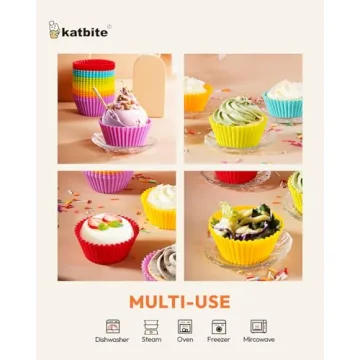 katbite Silicone Baking Cups - Reusable Non-Stick 24 Pack