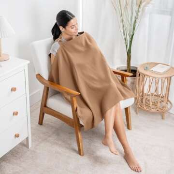 Comfy Cubs Muslin Nursing Cover - 100% Muslin Breastfeeding Cover for Moms - Soft & Breathable Baby ...