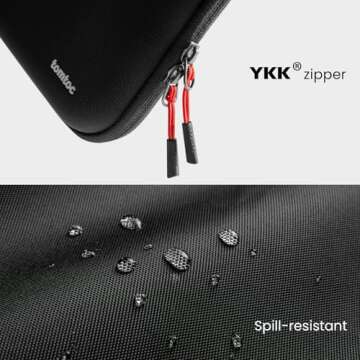 tomtoc Portfolio Case for 11 Inch iPad Pro M4 & iPad Air M2 2024, iPad Pro M2&M1, 10.9-in iPad Air 5, 10.9-in iPad 10, Carrying Storage Sleeve Bag with Accessories Compartment