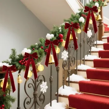 Goemus 12 Pcs Velvet Christmas Tree Bows for Decor