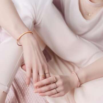 Dainty Gold Bar Bracelet 18K Gold Plated Handmade Cuff