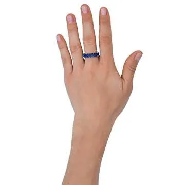 Maya J Eternity Ring - Exquisite Emerald-Cut Jewelry