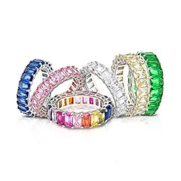 Maya J Eternity Ring - Exquisite Emerald-Cut Jewelry