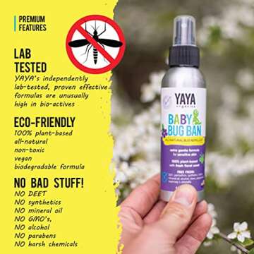 YAYA ORGANICS Baby Bug BAN – All-Natural, Proven Effective Repellent for Babies, Kids and Sensitiv...