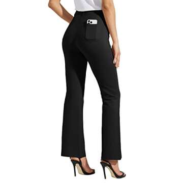 Willit 30" Women's Yoga Dress Pants Bootcut Work Slacks Stretch Office with Belt Loops 4 Pockets Reg...