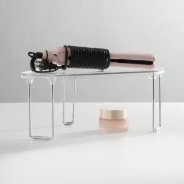 mDesign Corner Stackable Rack Storage Organizer for Bathroom