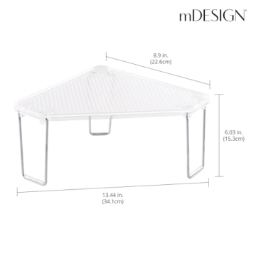mDesign Corner Stackable Rack Storage Organizer for Bathroom