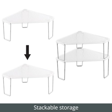 mDesign Corner Stackable Rack Storage Organizer for Bathroom
