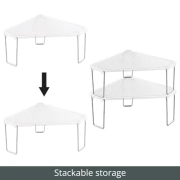 mDesign Corner Stackable Rack Storage Organizer for Bathroom