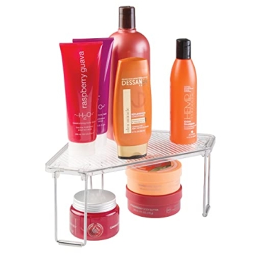 mDesign Corner Stackable Rack Storage Organizer for Bathroom
