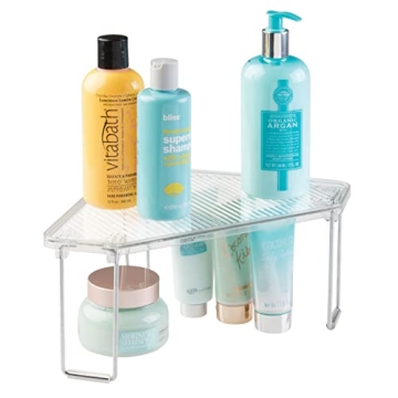 mDesign Corner Stackable Rack Storage Organizer for Bathroom