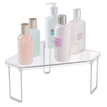 mDesign Corner Stackable Rack Storage Organizer for Bathroom