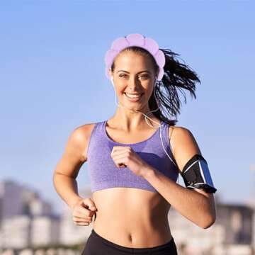 Skincare Headband for Washing Face, Spa Makeup Headbands for Women Girls Wash Face or Facial, Thick Hair Cute Puffy Sponge Bubble Hairband Yoga Sports Shower Head Band Headwear (Purple)