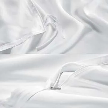 Cooling Duvet Cover Set Rayon derived from Bamboo, King Size Silky White 3PCS 300TC Luxury Comforter Cover 104" x 90", Oeko-Tex Cooling Duvet Covers with Zipper Closure and Corner Ties