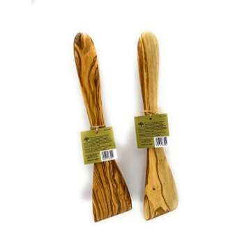 Shop Hand-Crafted Olive Wood Spatulas - Pack of 2