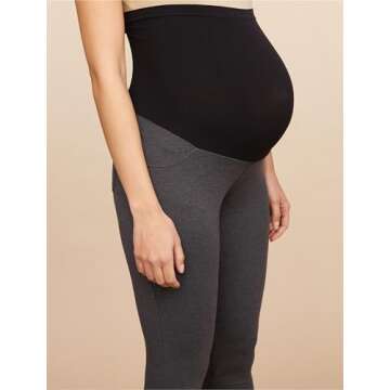 Motherhood Maternity Women's Full Length French Terry Secret Fit Over The Belly Pregnancy Legging, G...
