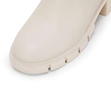 Ruanyu Womens Lug Sole Platform Ankle Boots Elastic Chunky Block Heel Non-Slip Combat Comfortable Chelsea Booties