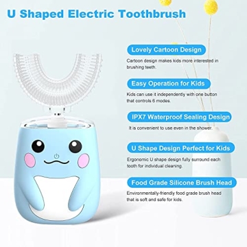 Electric Kids Toothbrush with Cartoon Design and 6 Modes