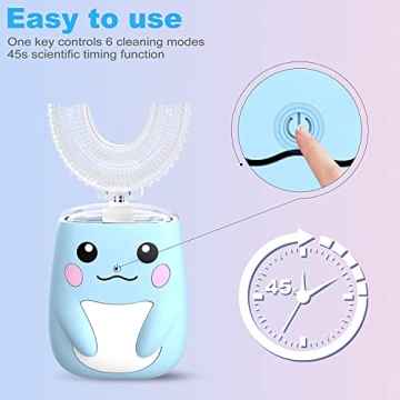 Electric Kids Toothbrush with Cartoon Design and 6 Modes