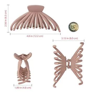 Lolalet 4.8 Inch Extra Large Hair Claws for Thick Hair