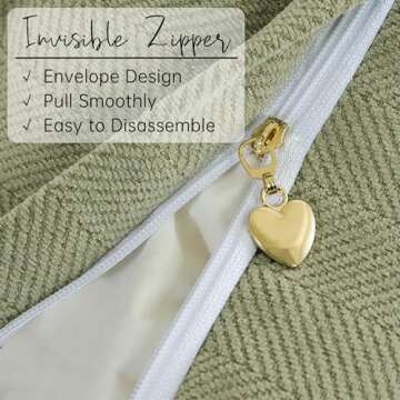 ZWJD Sage Green Pillow Covers 16x16 Set of 2 Chenille Throw Pillow Covers with Elegant Design Soft and Luxurious Decorative Throw Pillows for Couch, Bed, and Home Decor